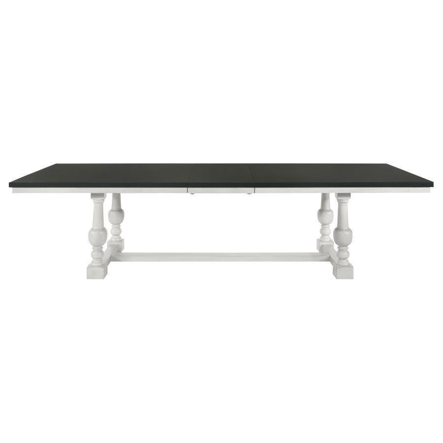 Aventine - Rectangular Dining Table With Extension - Leaf Charcoal And Vintage Chalk