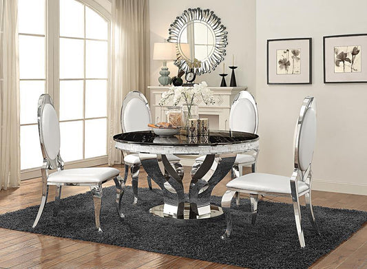 Anchorage - 5 Piece Round Dining Set - Chrome