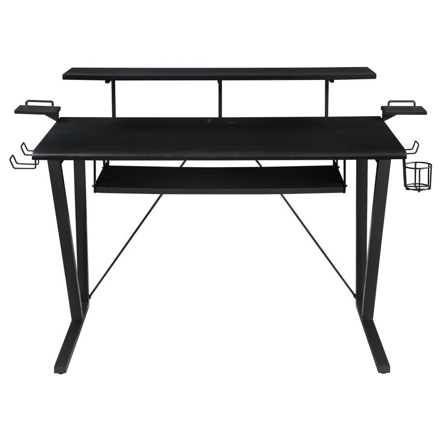 Wedalia - Gaming Desk With Cup Holder - Gunmetal