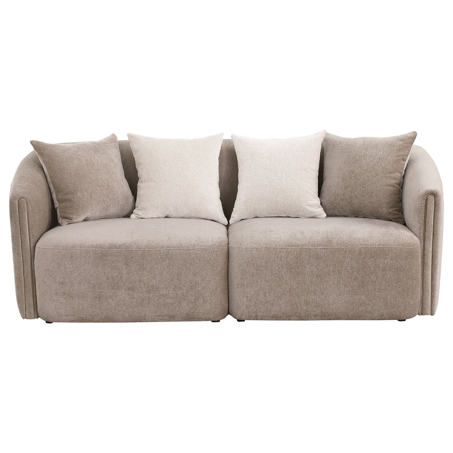 Townsend - 2 Piece Chenille Upholstered Sofa Set - Latte