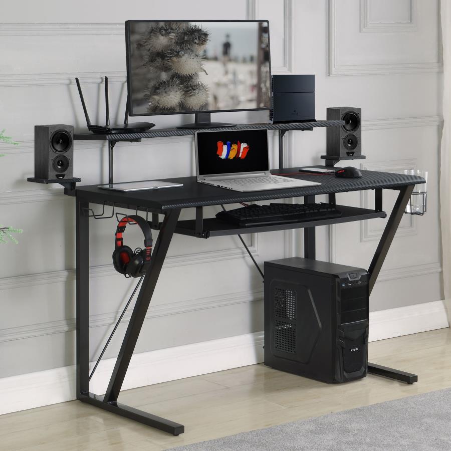 Wedalia - Gaming Desk With Cup Holder - Gunmetal