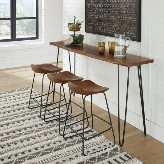 Wilinruck - Dark Brown - 4 Pc. - Long Counter Table, 3 Stools