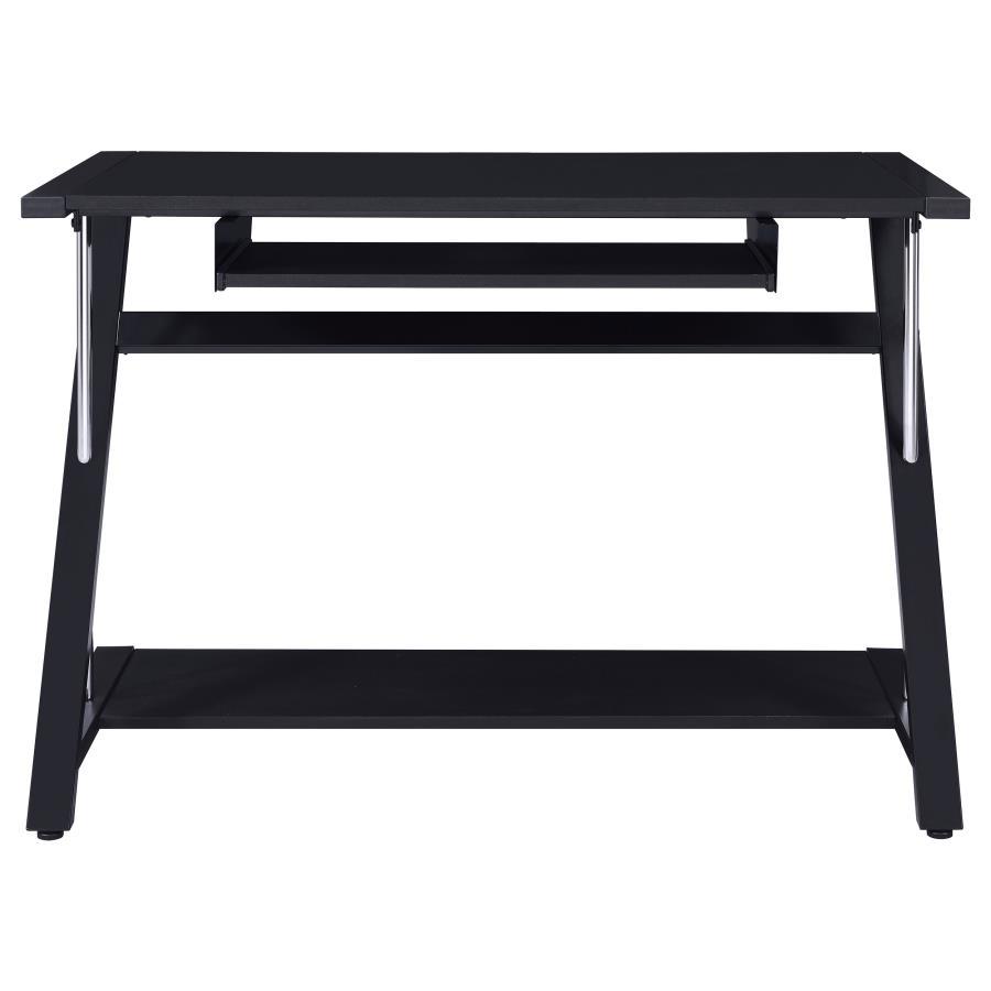 Mallet - Computer Desk With Bottom Shelf - Black