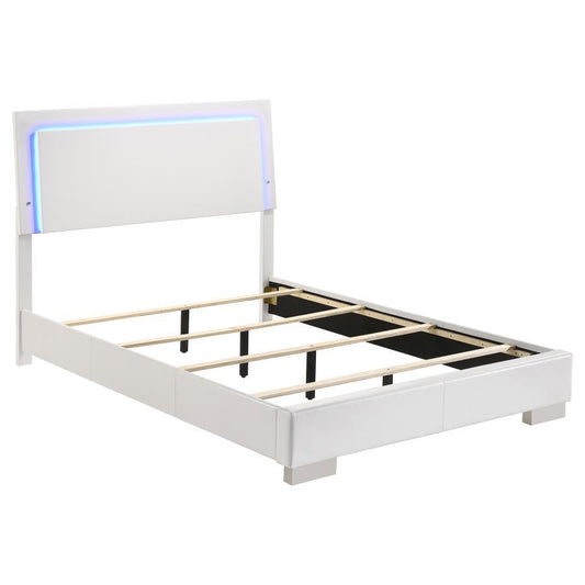 Felicity - High Headboard Panel Bed with LED Lighting