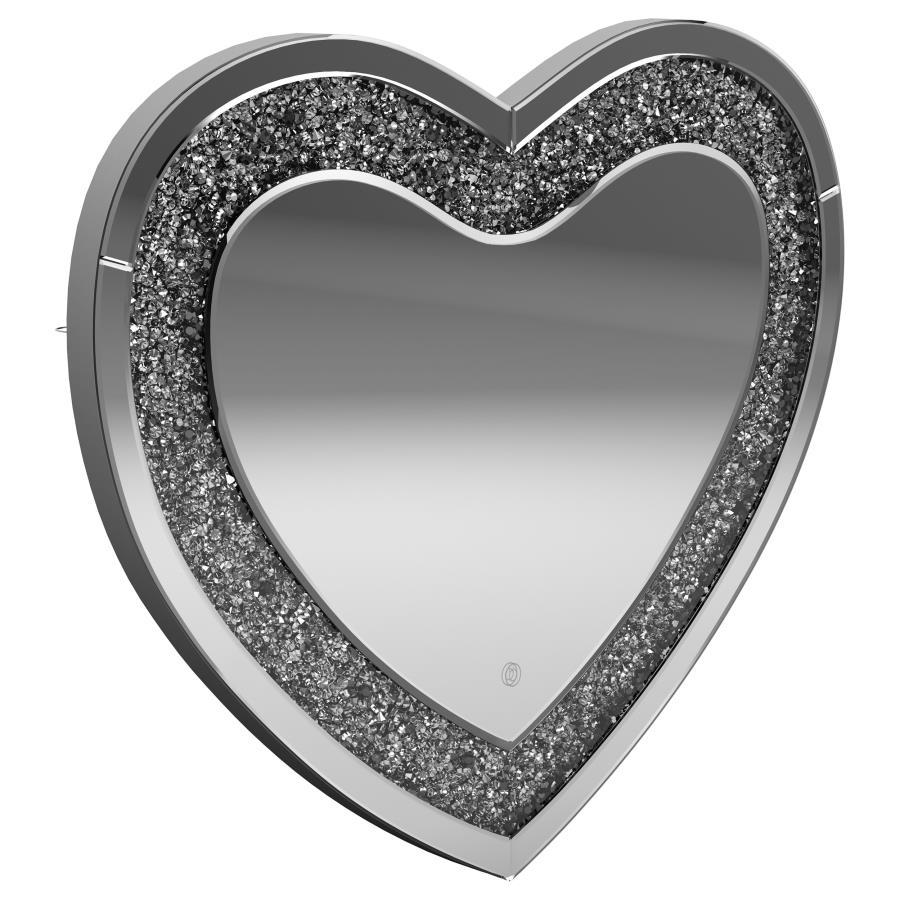 Aiko - Heart Shape Wall Mirror - Silver