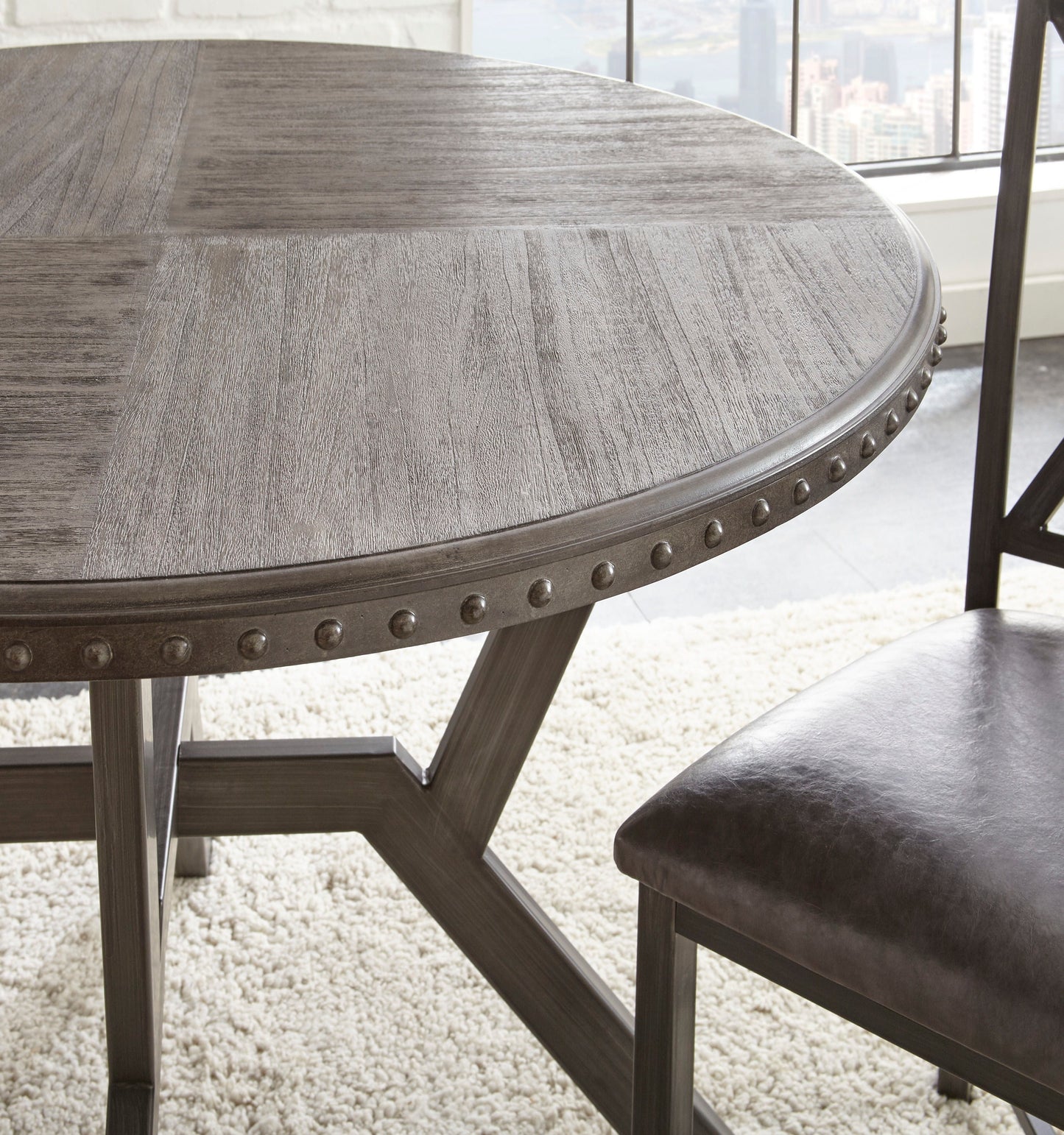 Alamo - Round Dining Table - Dark Gray