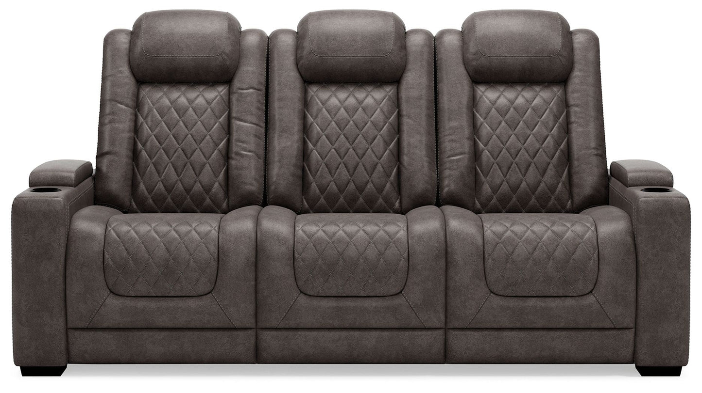 Hyllmont - Gray - Pwr Rec Sofa With Adj Headrest