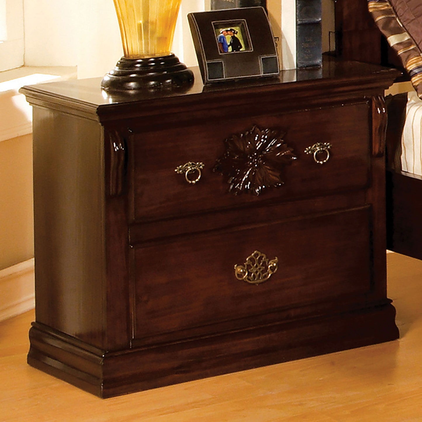 Tuscan - Nightstand - Glossy Dark Pine