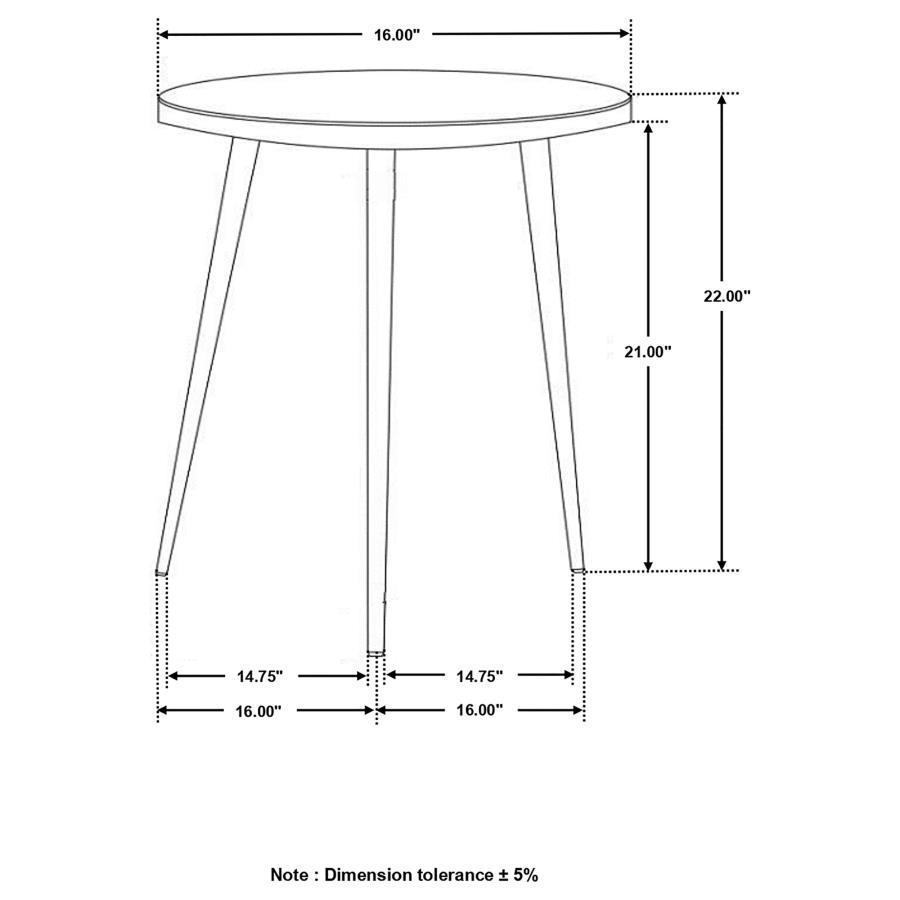 Acheson - Round Accent Table - White And Gold