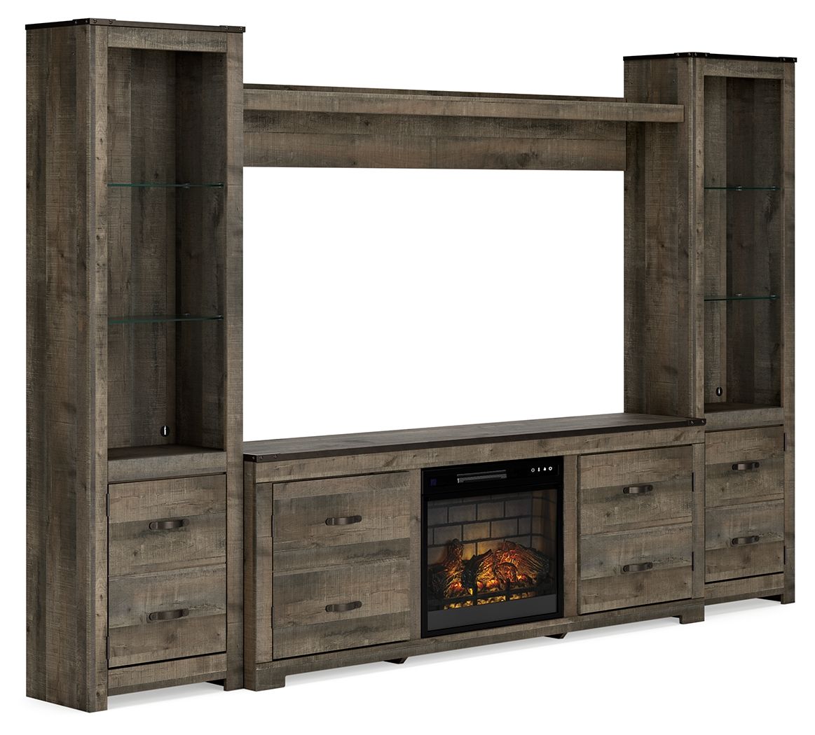 Trinell - 4-Piece Entertainment Center With TV Stand And Fireplace Insert