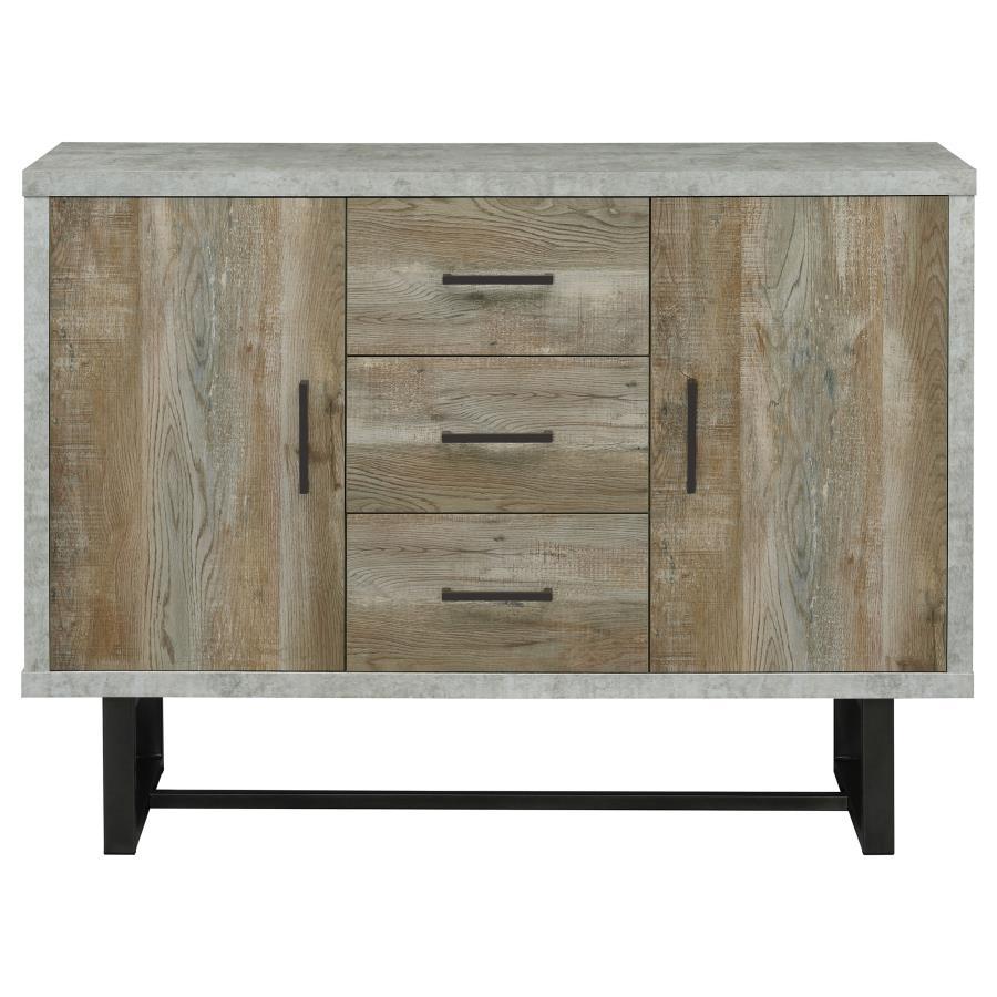 Abelardo - 3-Drawer Accent Cabinet - Weathered Oak And Cement