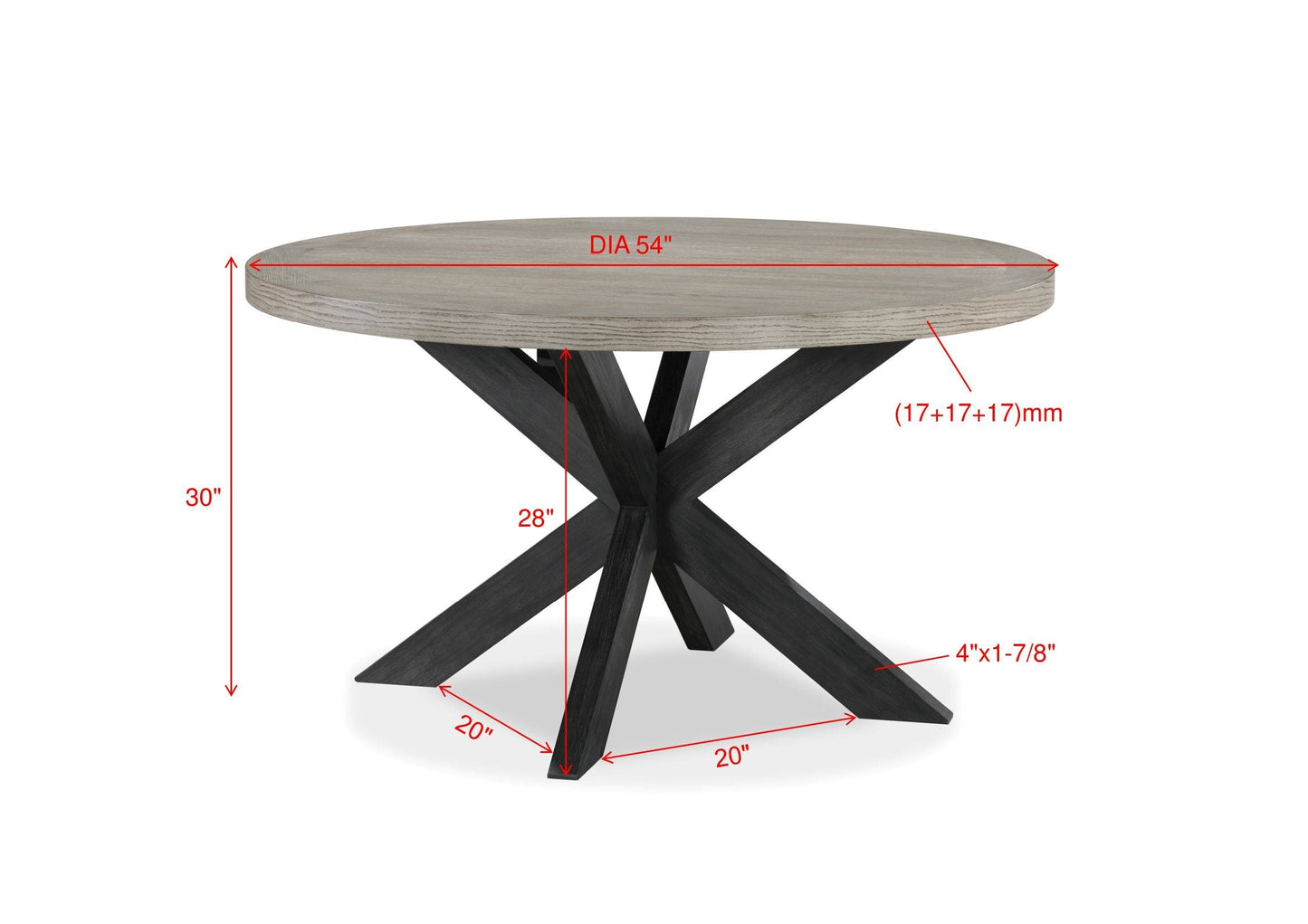 Stevens - Round Dining Table - Charcoal & Gray