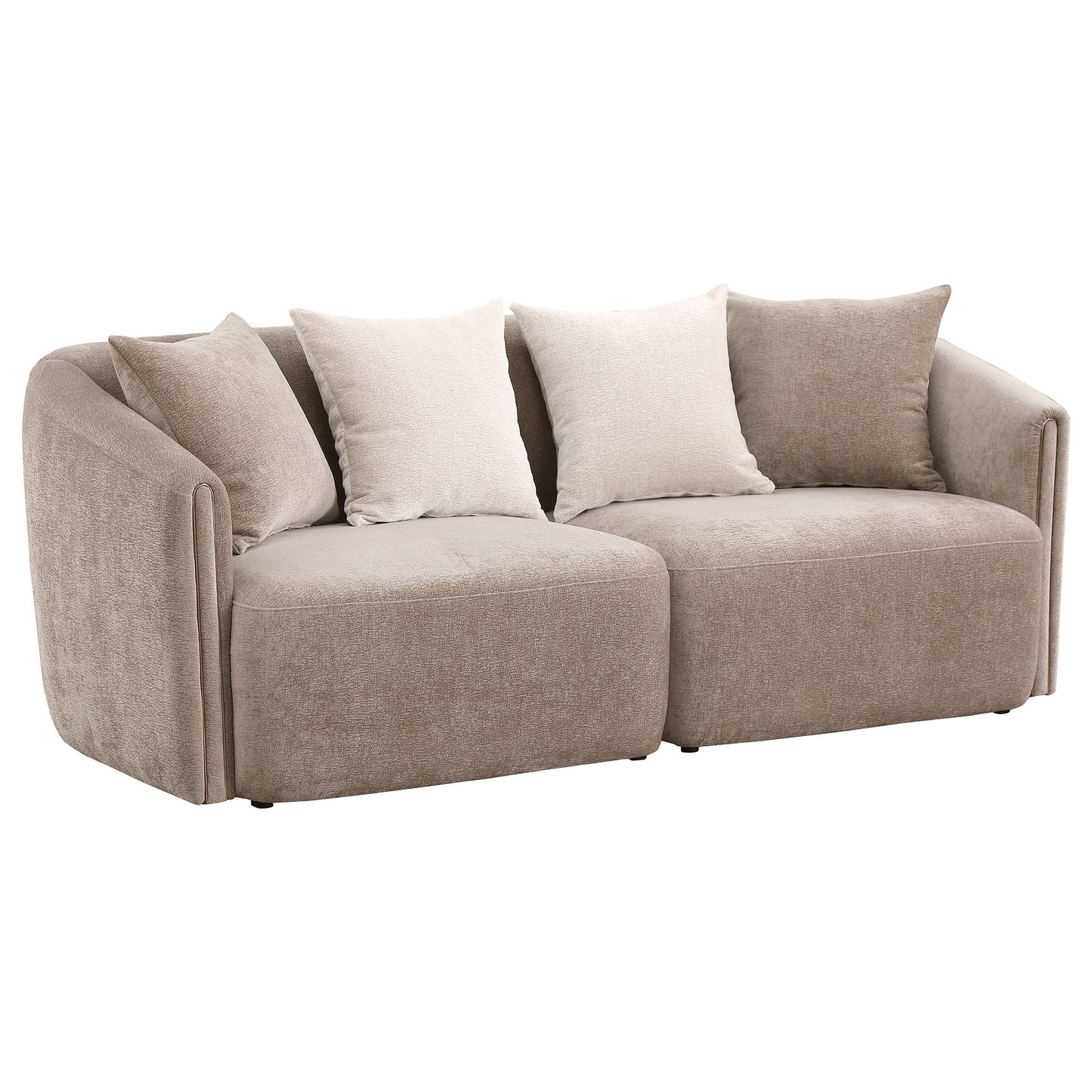 Townsend - 2 Piece Chenille Upholstered Sofa Set - Latte