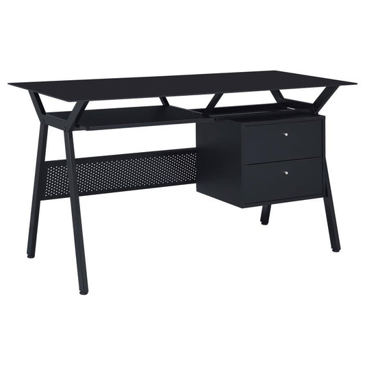 Weaving - 2-Drawer Computer Desk - Black