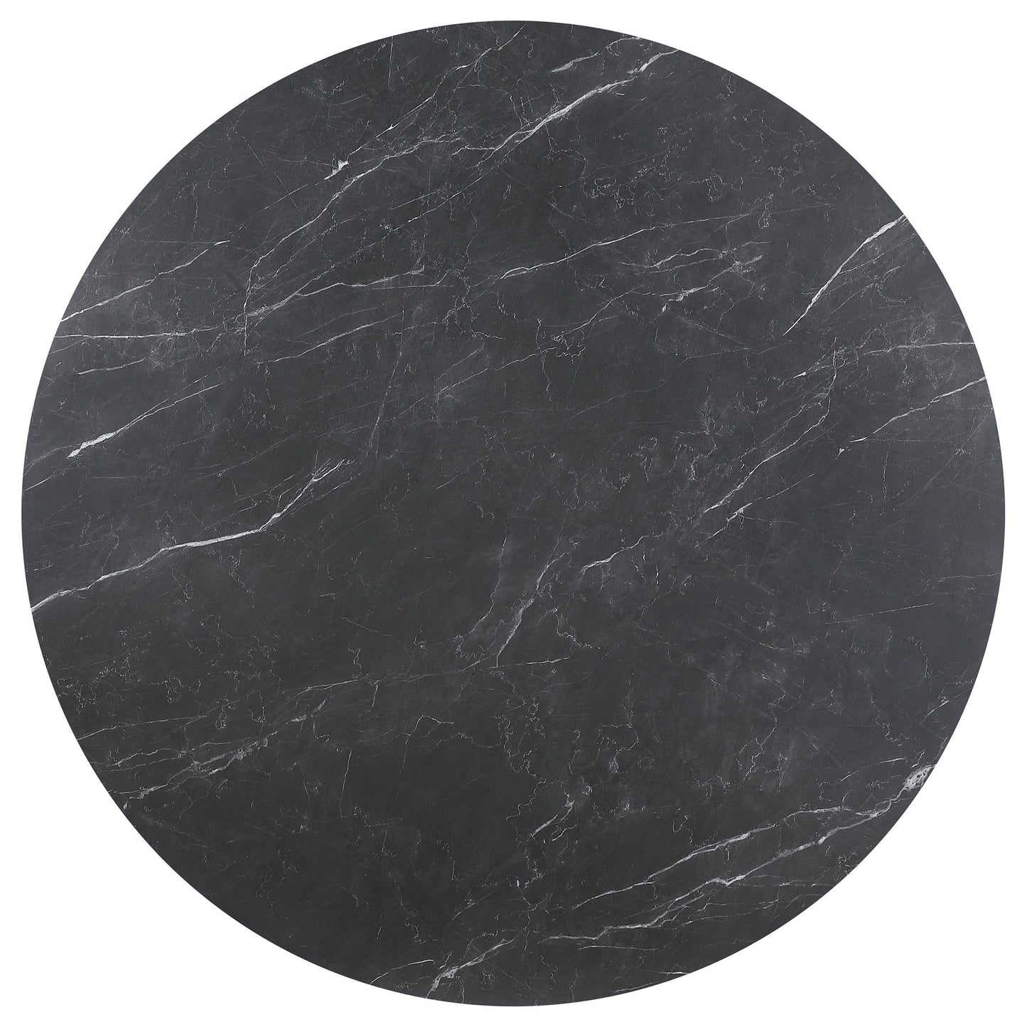 Camden - Round 48" Faux Marble Top Dining Table - Black