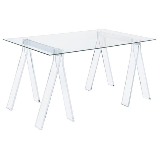 Amaturo - Writing Desk With Glass Top - Clear