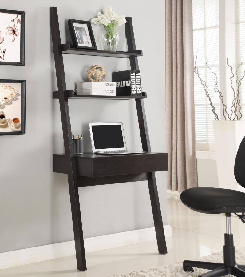 Colella - 2-Shelf Writing Ladder Desk - Cappuccino