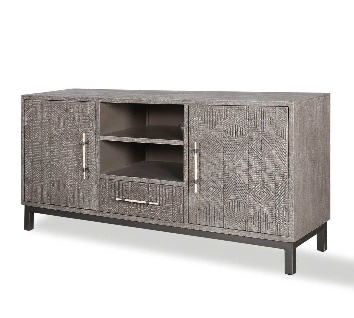 Crossings Serengeti - TV Console - Sandblasted Fossil Grey