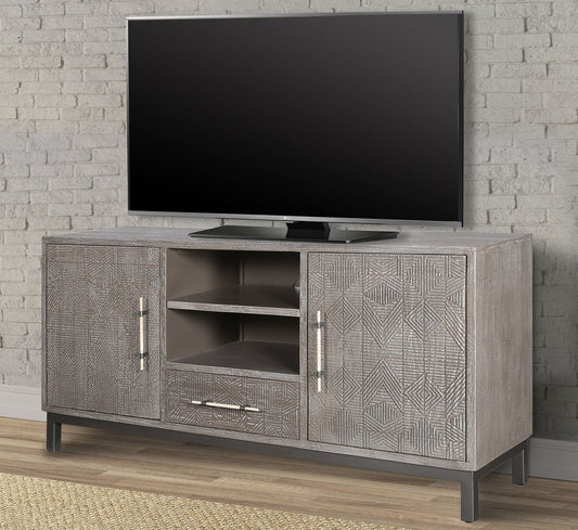 Crossings Serengeti - TV Console - Sandblasted Fossil Grey