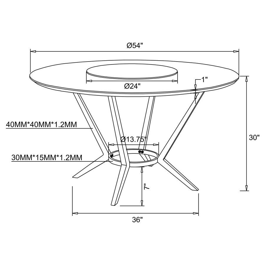 Abby - Round Dining Table With Lazy Susan - White And Chrome