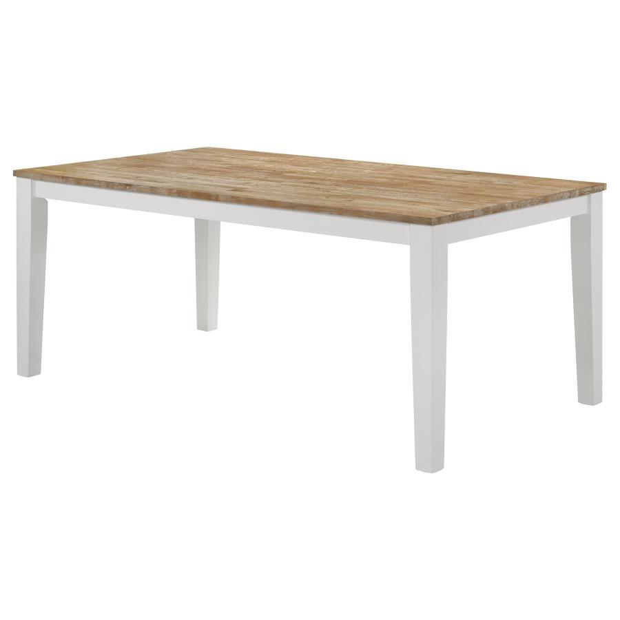 Hollis - Rectangular Dining Table - Brown And White