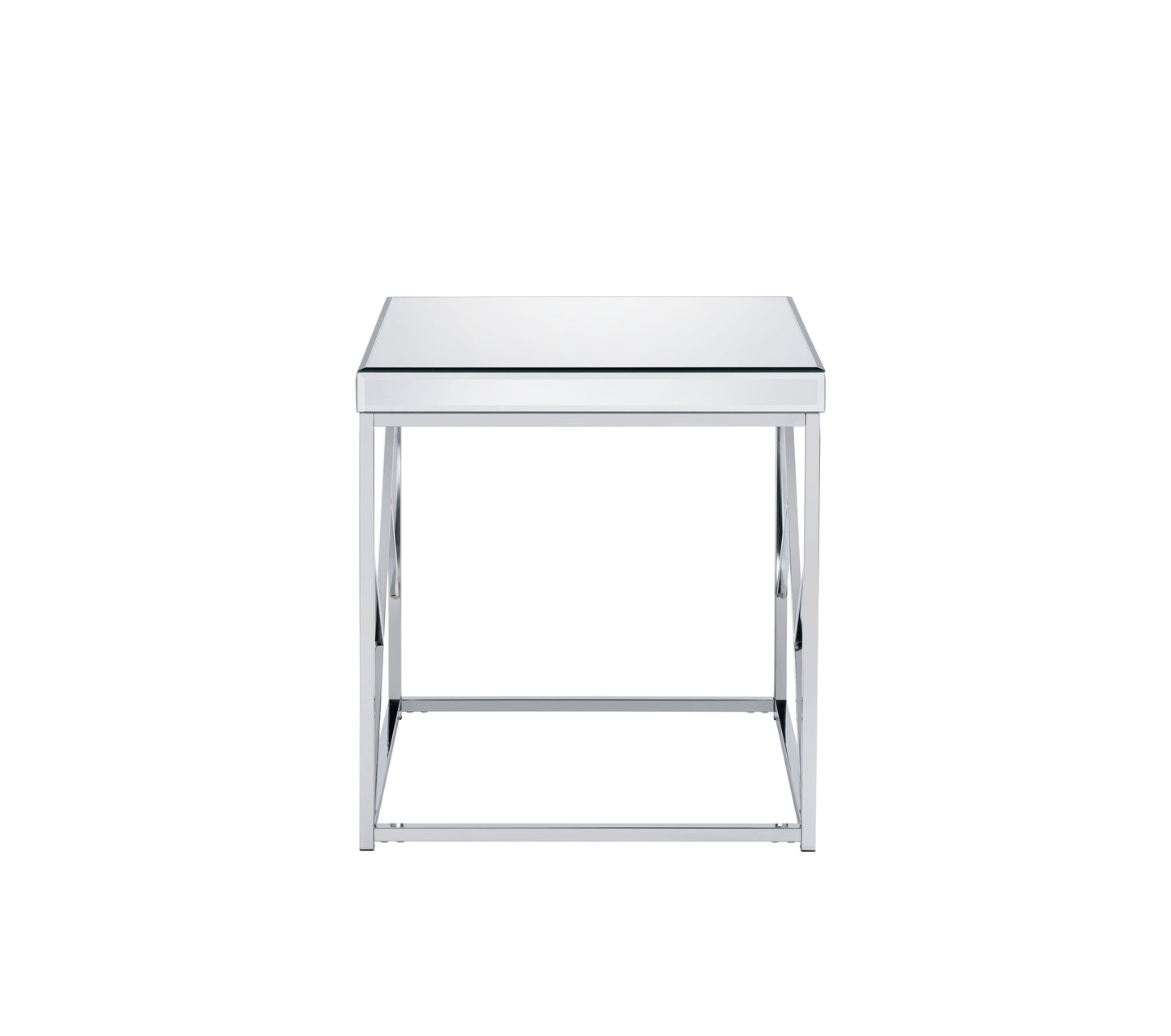 Evelyn - Mirror Top End Table - Silver