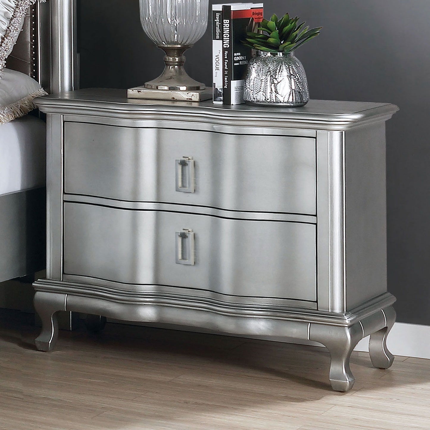 Aalok - Nightstand - Silver