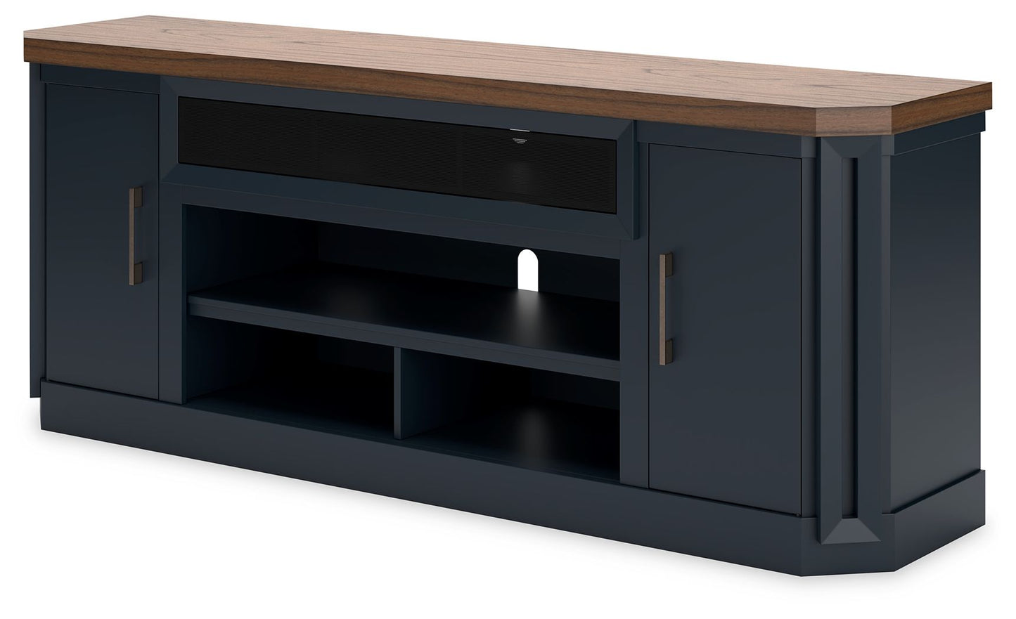 Landocken - Brown / Blue - Xl TV Stand W/Fireplace Option