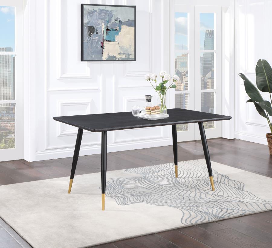 Zetta - Rectangular Dining Table - Black And Gold