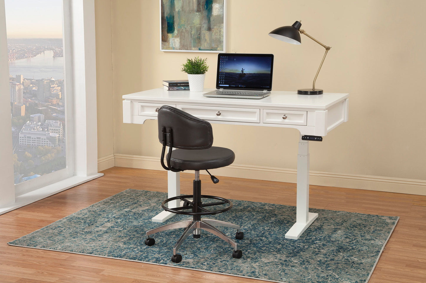 Boca - Power Lift Desk - Cottage White