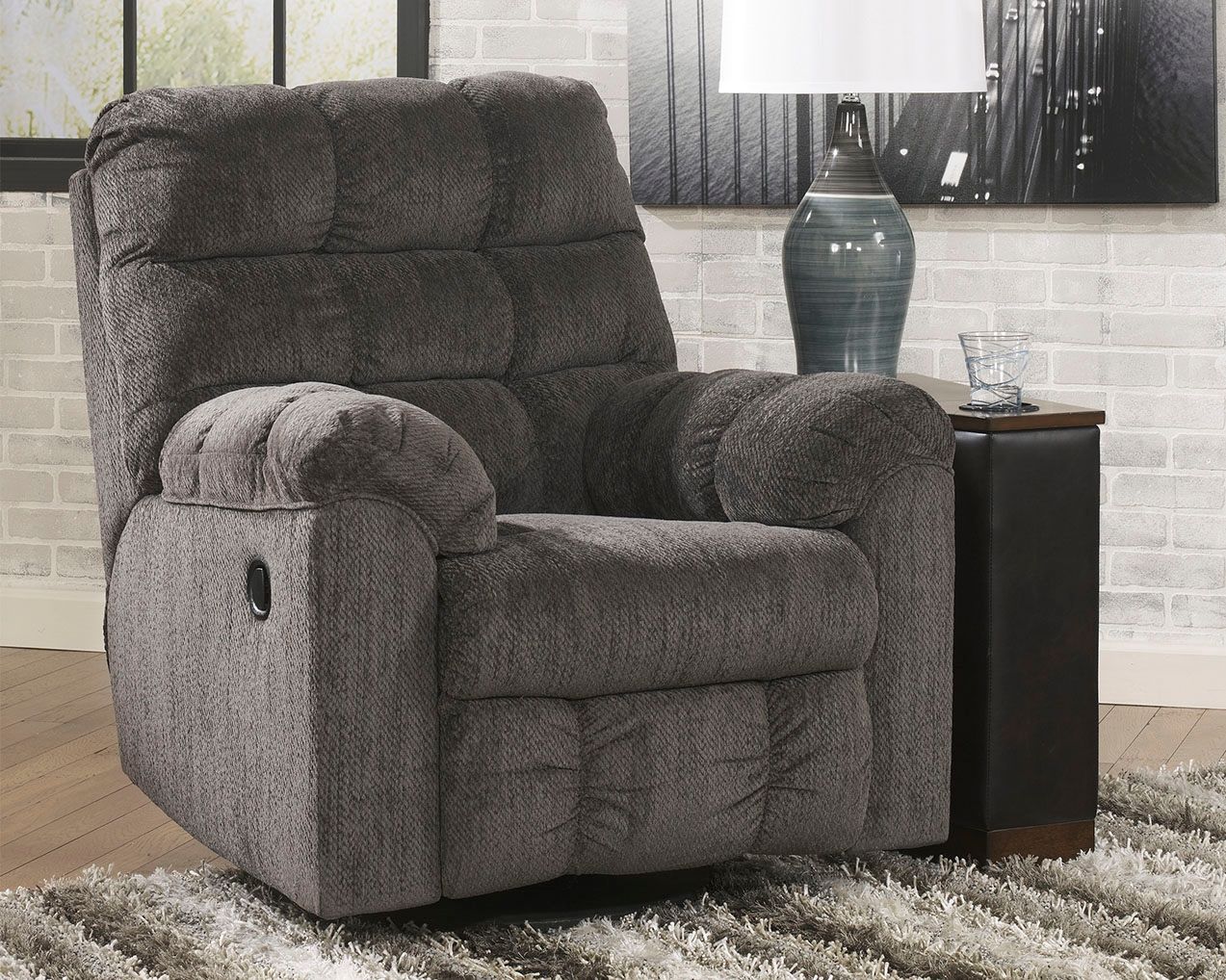 Acieona - Slate - Swivel Rocker Recliner